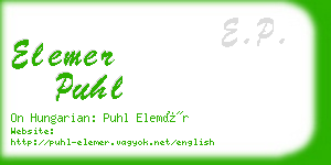 elemer puhl business card